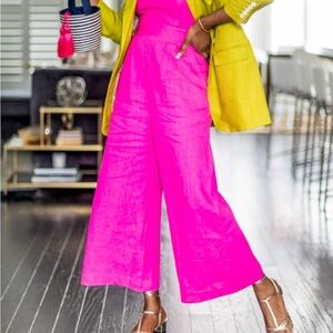 J. Crew Bright Pink Wide-Leg jumpsuit
